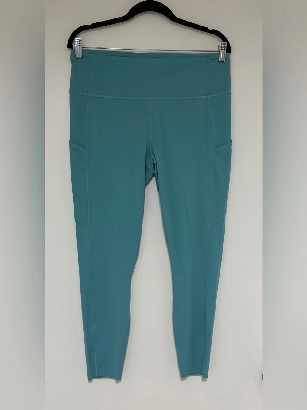 Lululemon Women’s Fast & Free Teal High Rise Laser Edge Hem Leggings Sz 14 NWOT